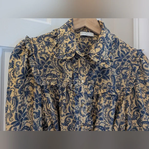 Sandro LS Silk Dress - US 4 /EU 36 - Picture 2 of 10